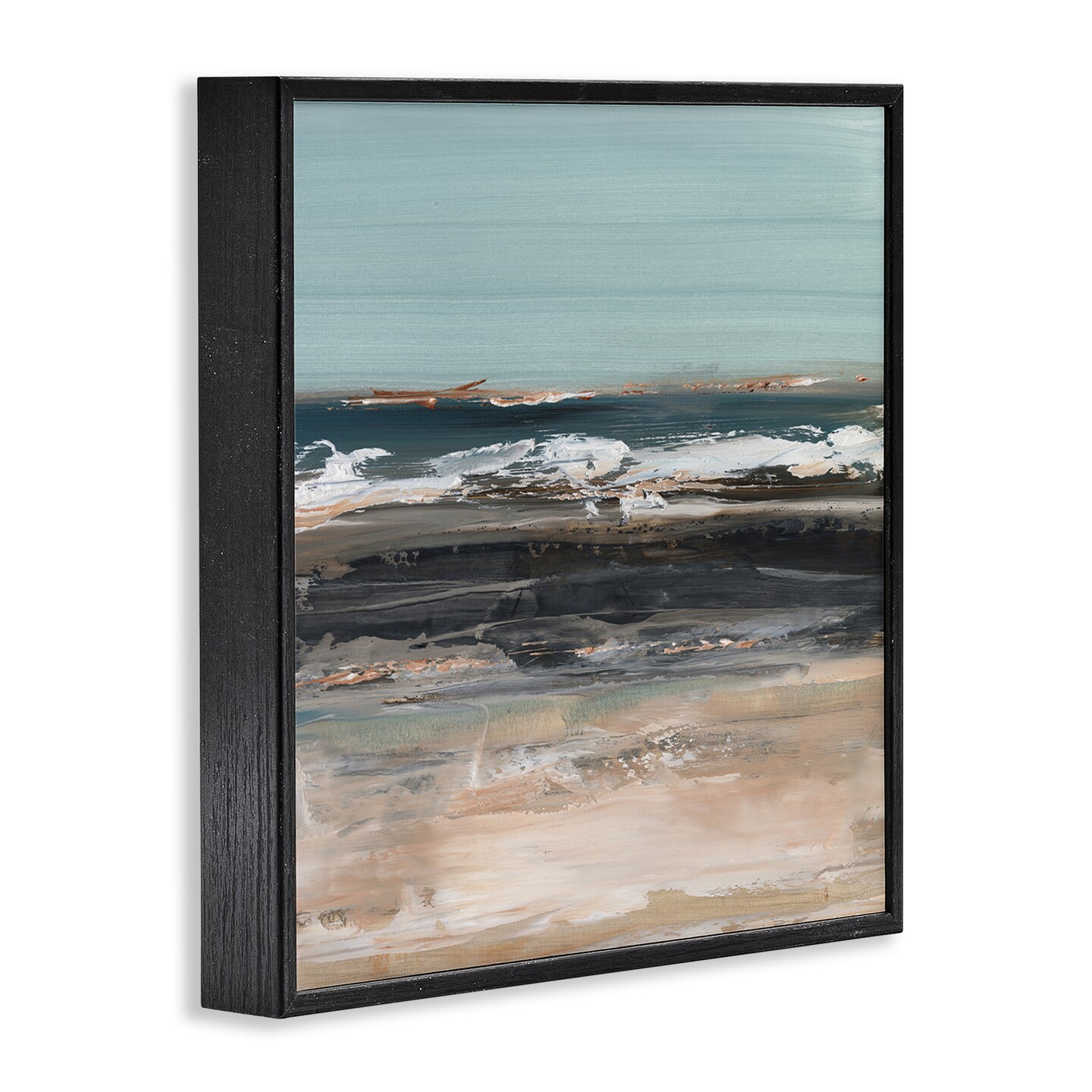 Stupell Industries Moody Grey Beach Waves Framed Giclee Wall Art Design by Ethan Harper