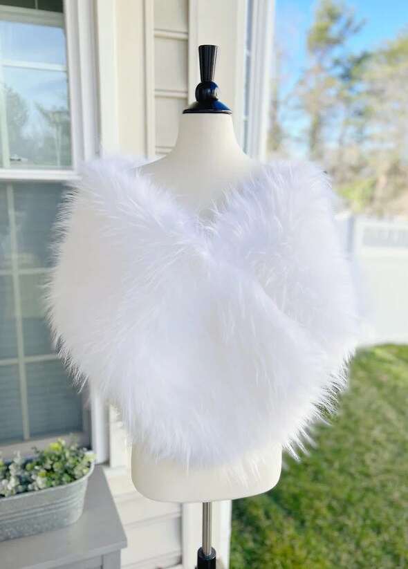 wandmee FLOWER FUR STOLE ホワイト wandmee FLOWER FUR STOLE ホワイト FLOWER FUR STOLE | wandmee