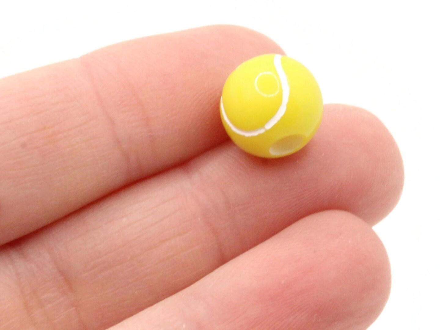 30 11mm Yellow Tennis Ball Round Plastic Sports Beads