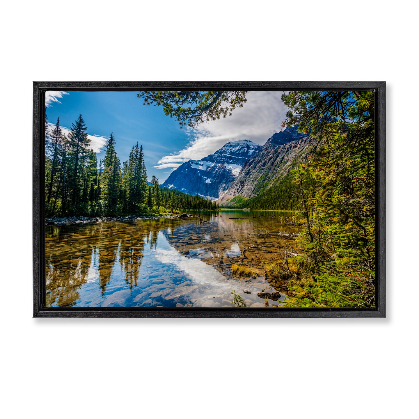 Stupell Industries Mountain Valley&#x27;s Stream Framed Floater Canvas Wall Art Design by Marty Hulsebos