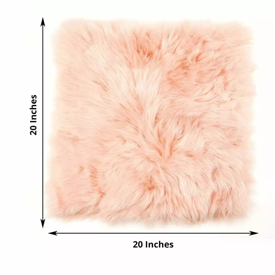 20x20-Inch Faux Fur THROW Sheepskin RUG CHAIR CUSHION Home Decorations