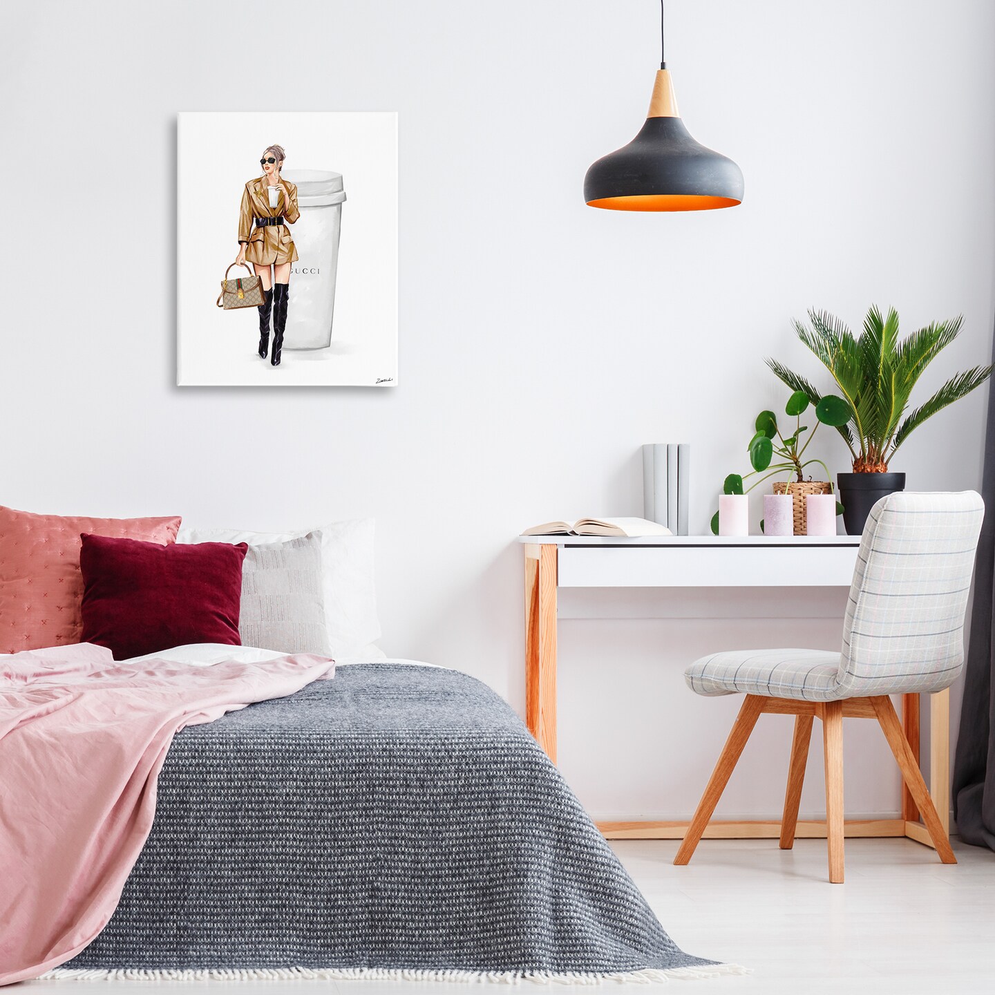 Stupell Industries Sophisticated Girl & Coffee Canvas Wall Art Design by Ziwei Li