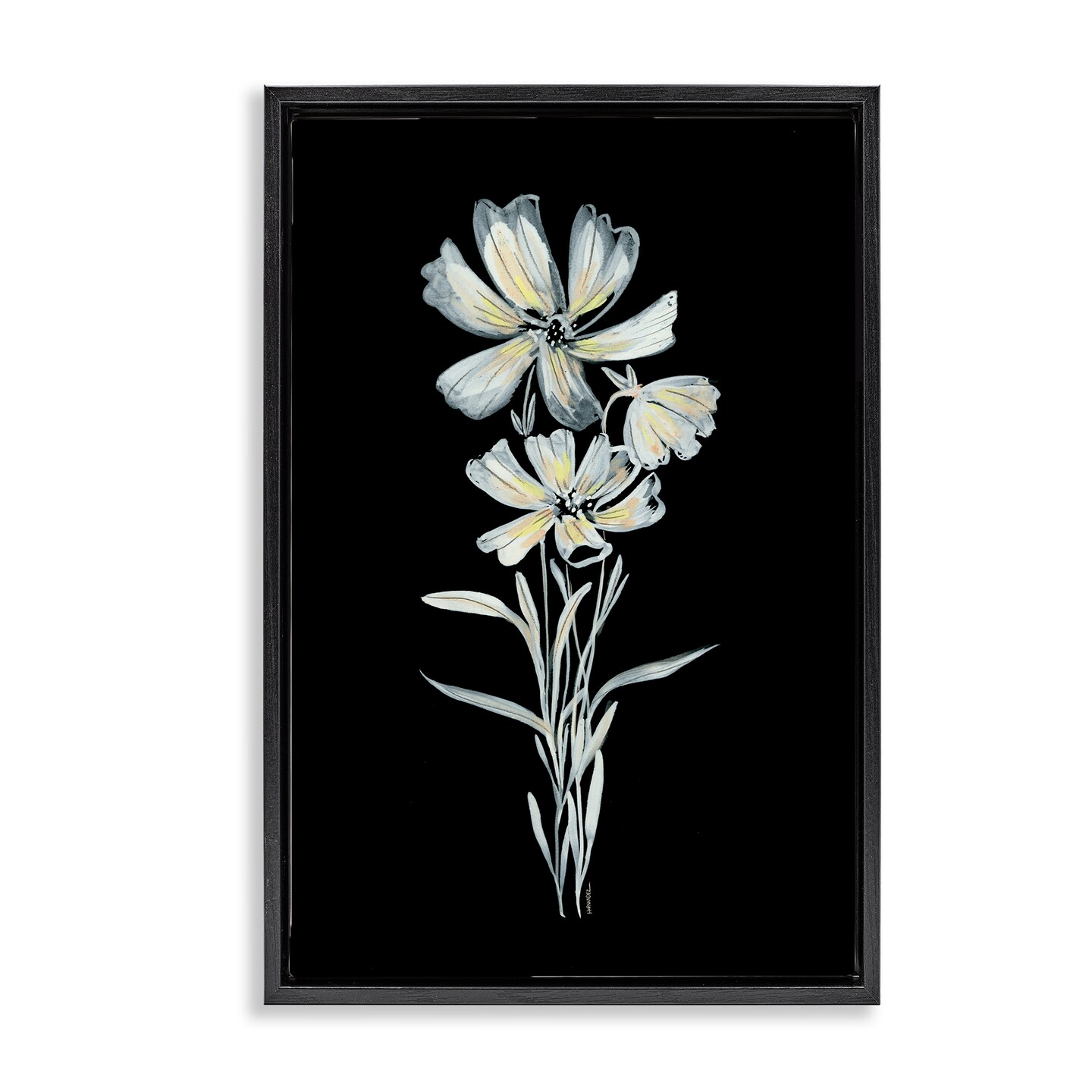 Stupell Industries Tall Floral Stems Framed Floater Canvas Wall Art Design by Leeza Hernandez