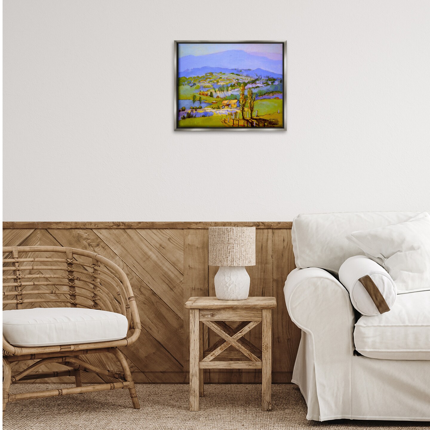 Stupell Industries Classic Countryside Mountains Framed Floater Canvas Wall Art Design by Dorothy Fagan
