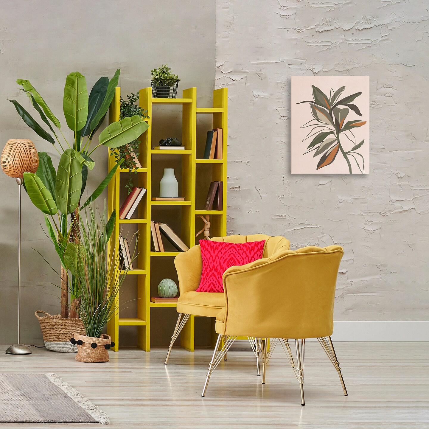 Stupell Industries Earthtone Boho Plant Canvas Wall Art Design by Nataly White