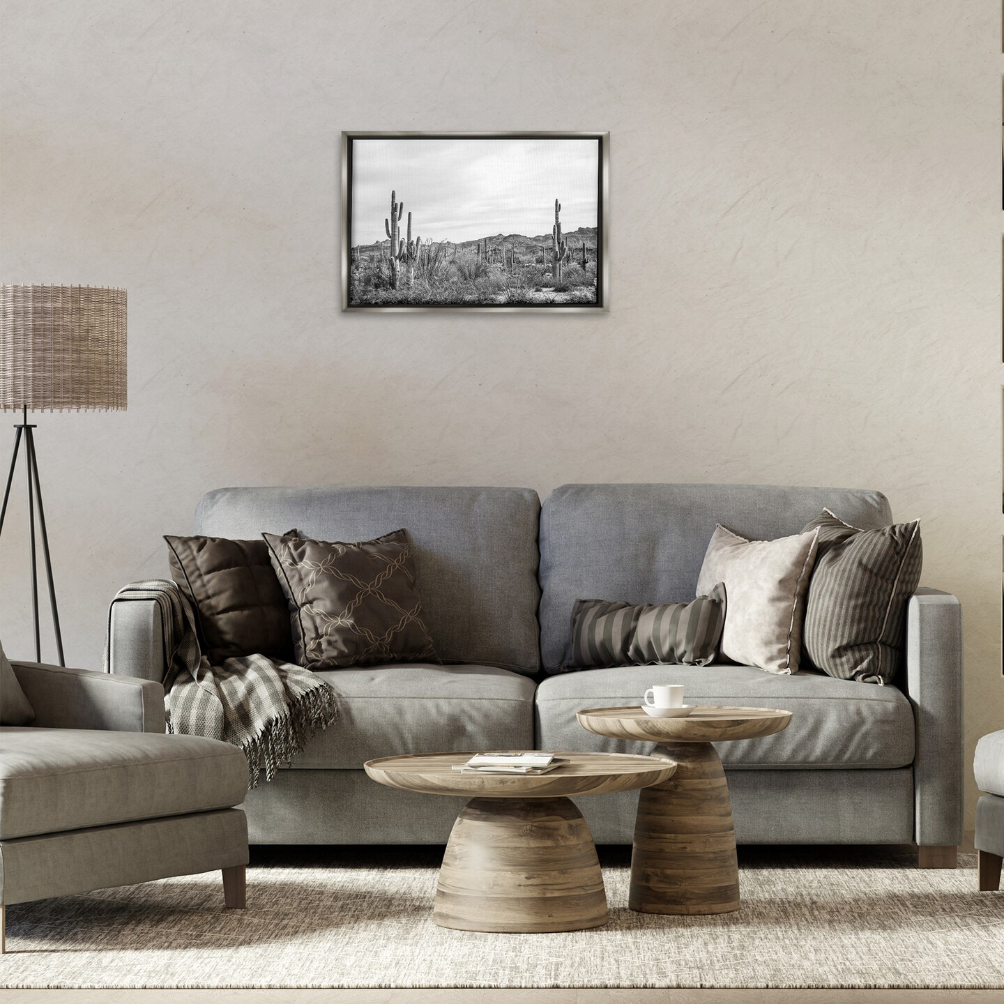 Stupell Industries Sonoran Desert Wonderland Framed Floater Canvas Wall Art Design by Nathan Larson
