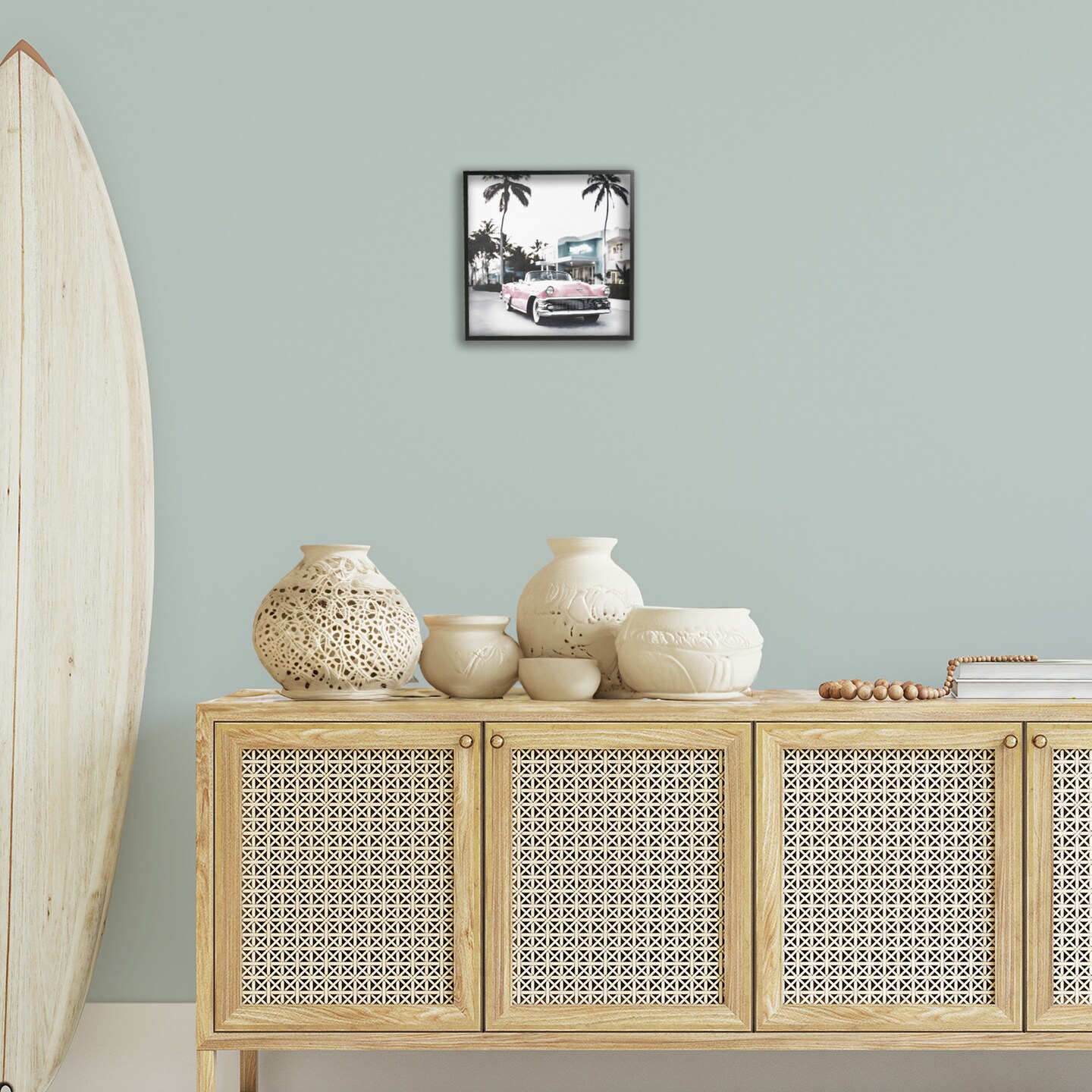 Stupell Industries Tropical Cruise Antique Car Framed Giclee Wall Art Design by Noah Bay