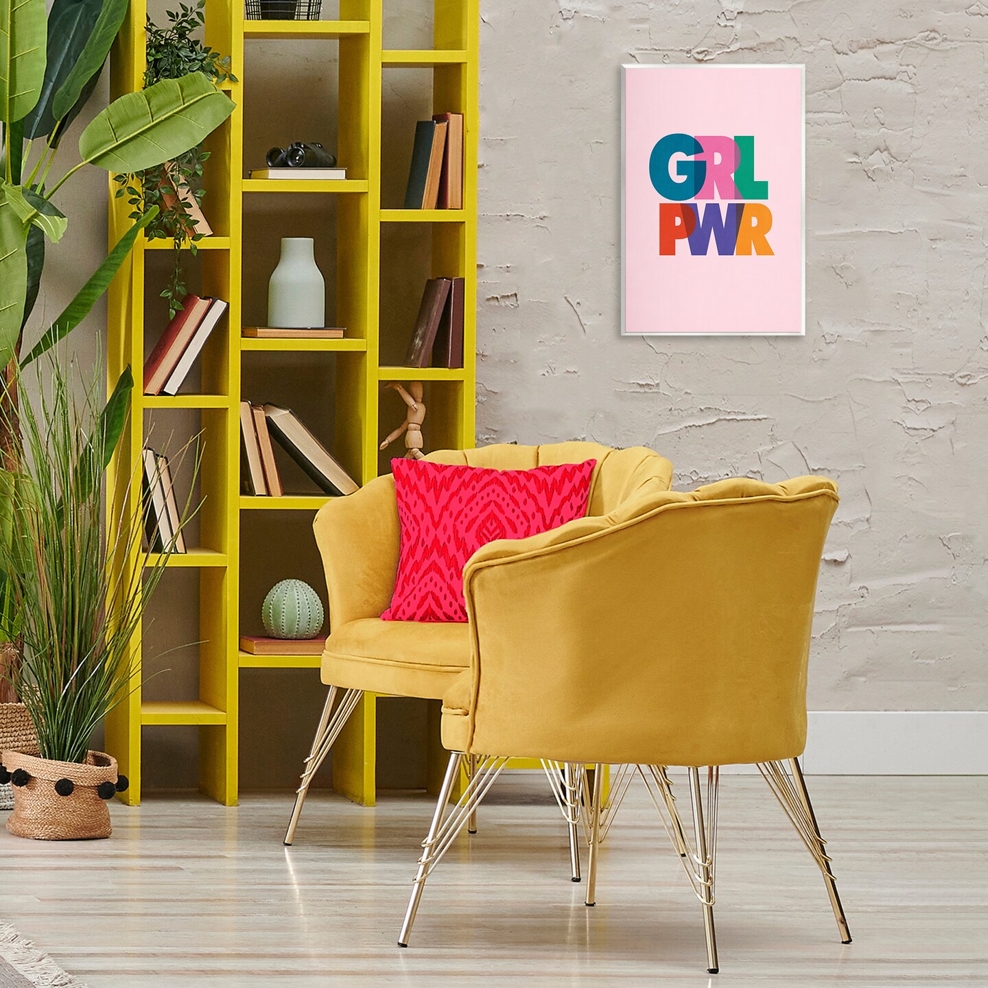 Stupell Industries Girl Power Pastel Text Wall Plaque Art Design by Nataly White