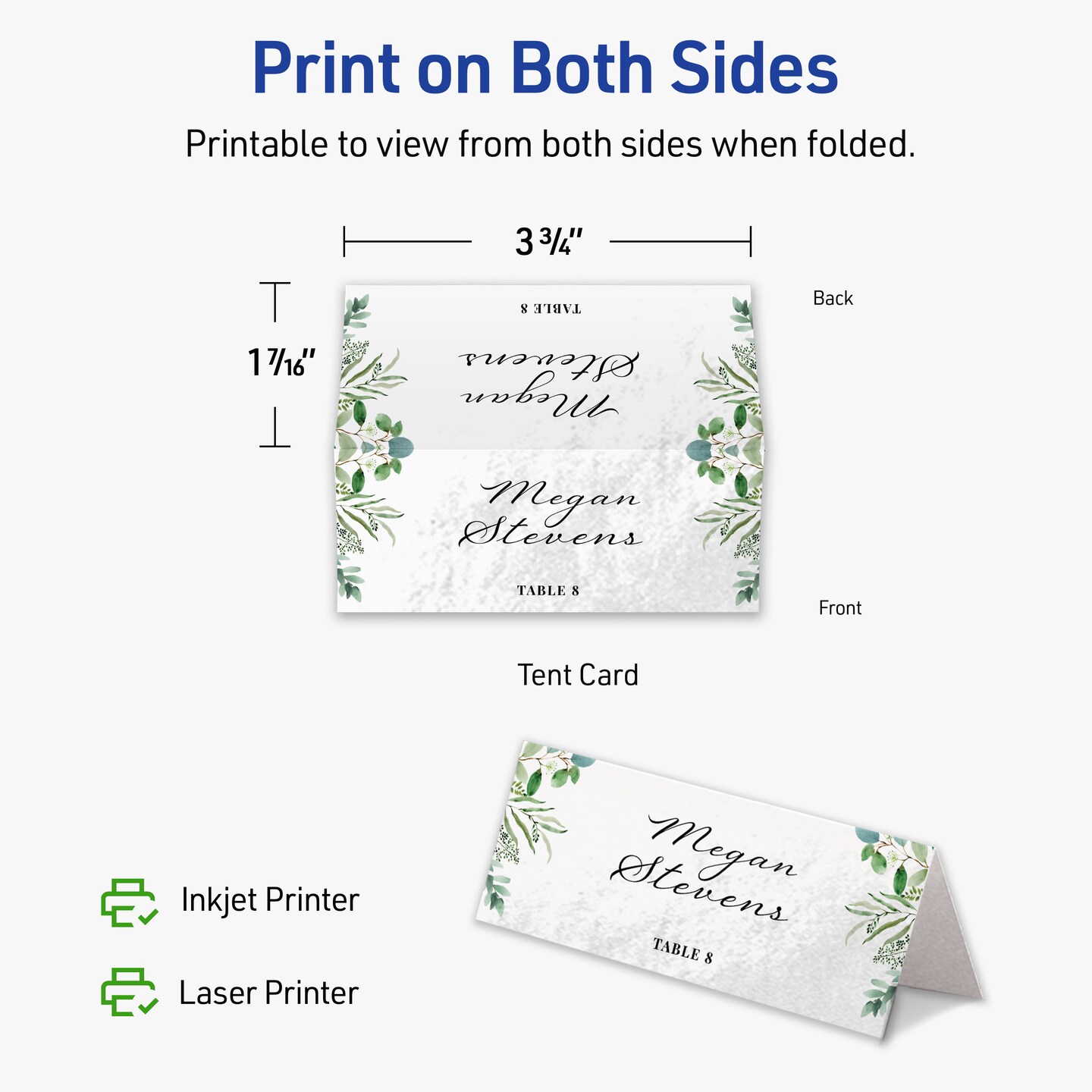 Avery Glossy White Place Cards, 1-7/16&#x22; x 3-3/4&#x22; Rectangle