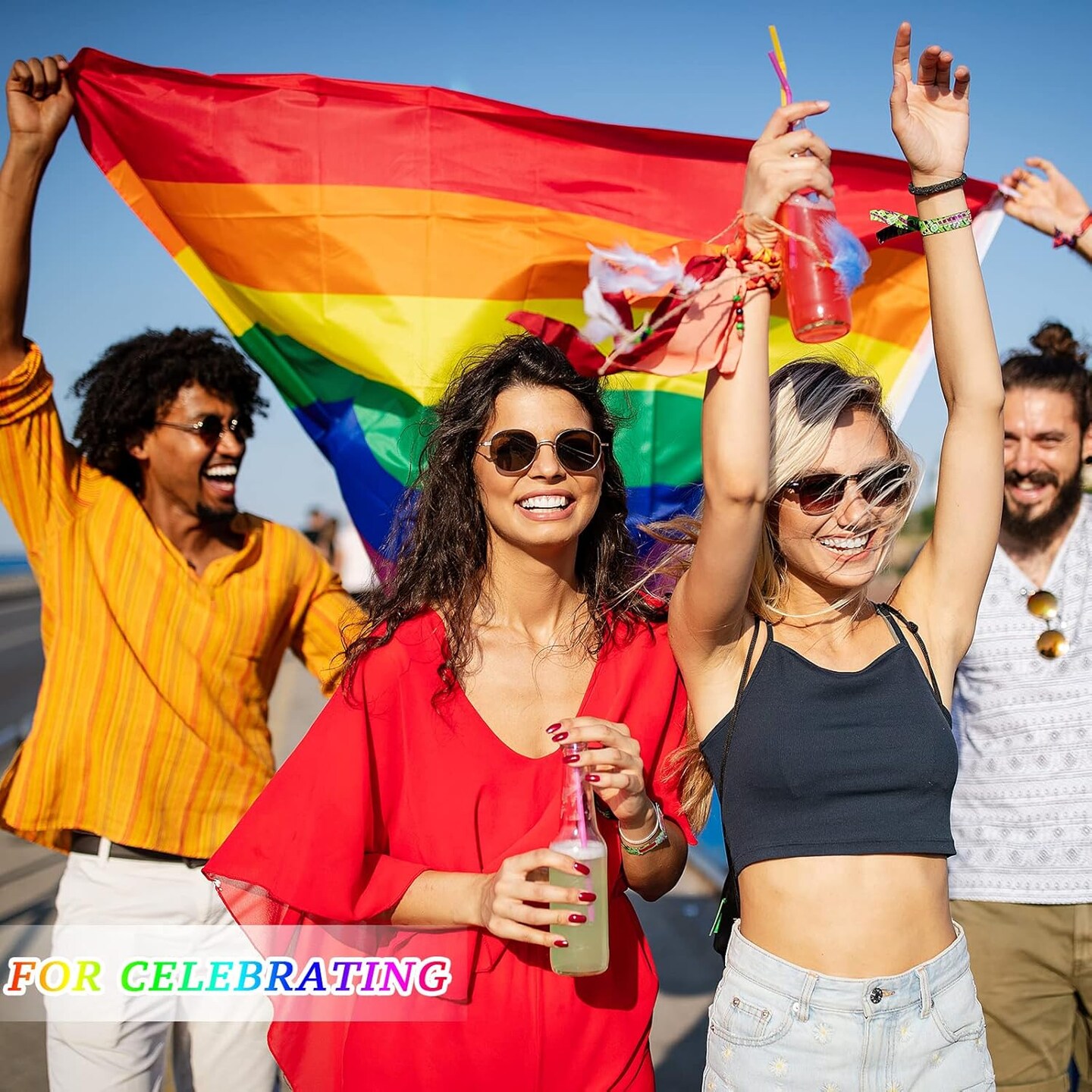 10 Pcs Rainbow Pride Gay Flag 3 x 5 ft LGBTQ Flag Cape Banner Outdoor Indoor LGBT Pride Day Party Events Festival Decorations