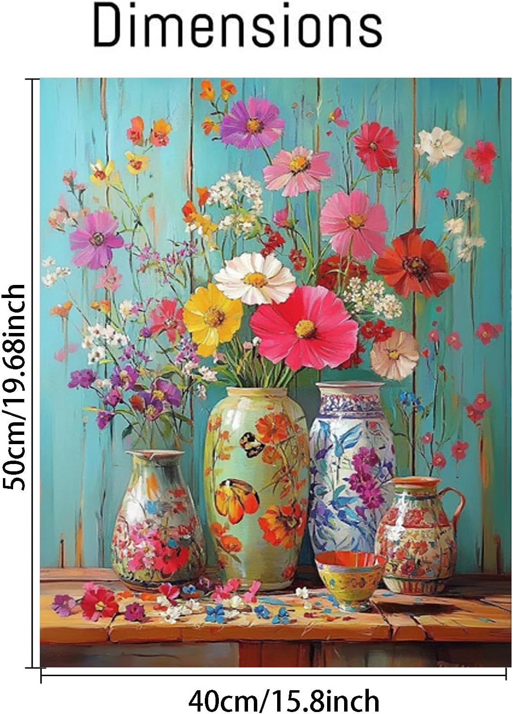 Paint by Numbers for Adults Beginner, DIY Acrylic Flowers Easy Adults Painting by Number Kits, Watercolor Flower Vase Paint by Numbers Kits on Canvas for Home Wall Decor 16x20inch