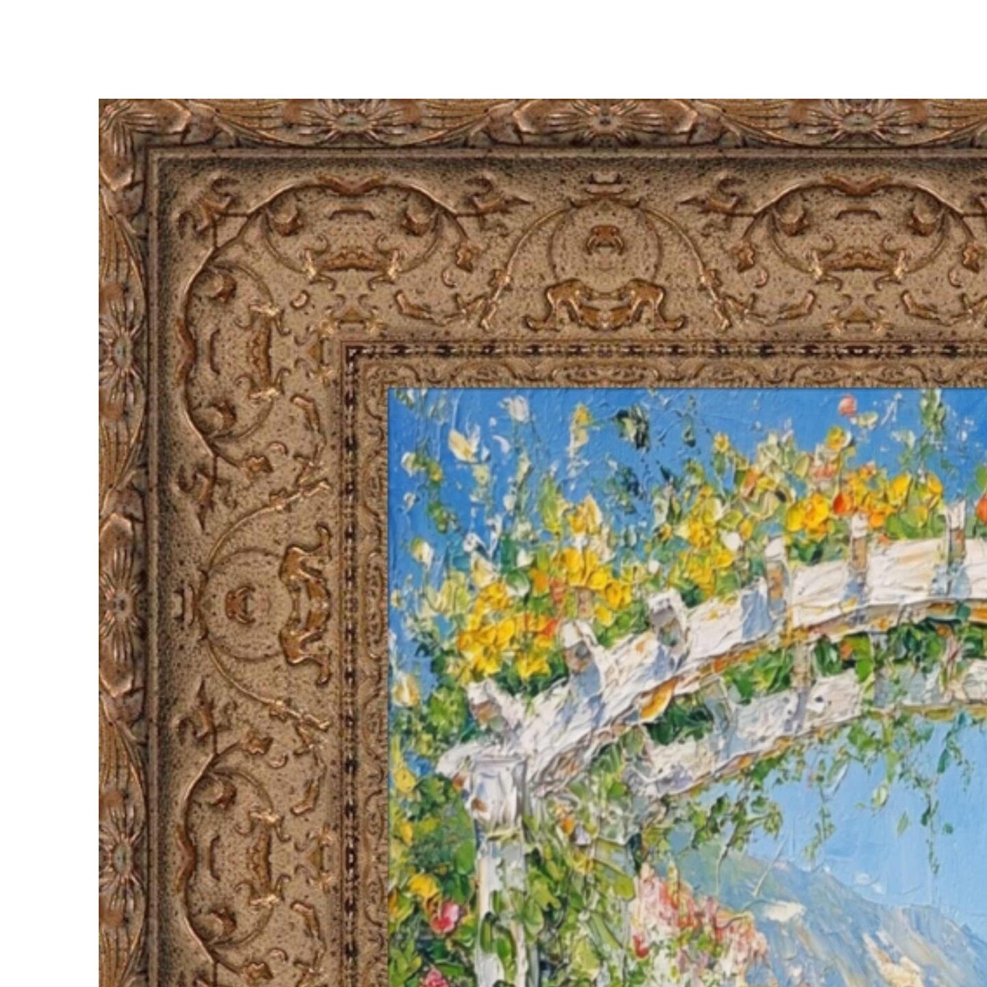 Wide Dark Gold Ornate Vine Picture Frame 24x30 frame