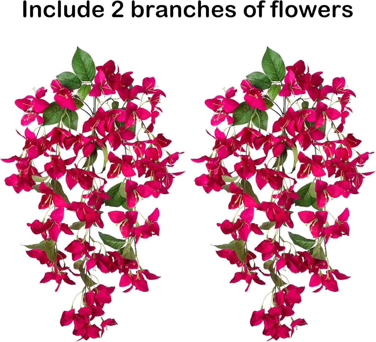 2pcs Artificial Bougainvillea Faux Flowers Plants
