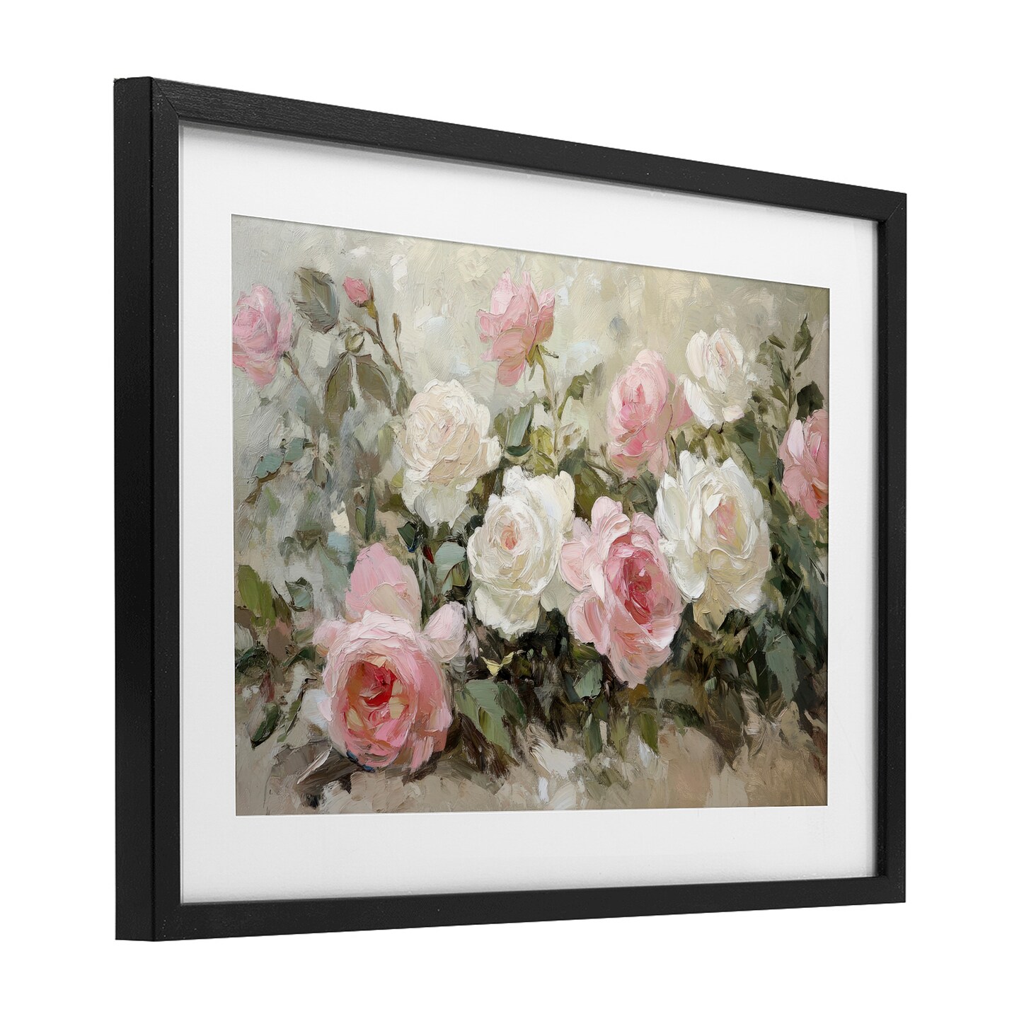 Stupell Industries Rose Bouquets Pink and White Framed Print Under Glass, design by Petal Prints Design
