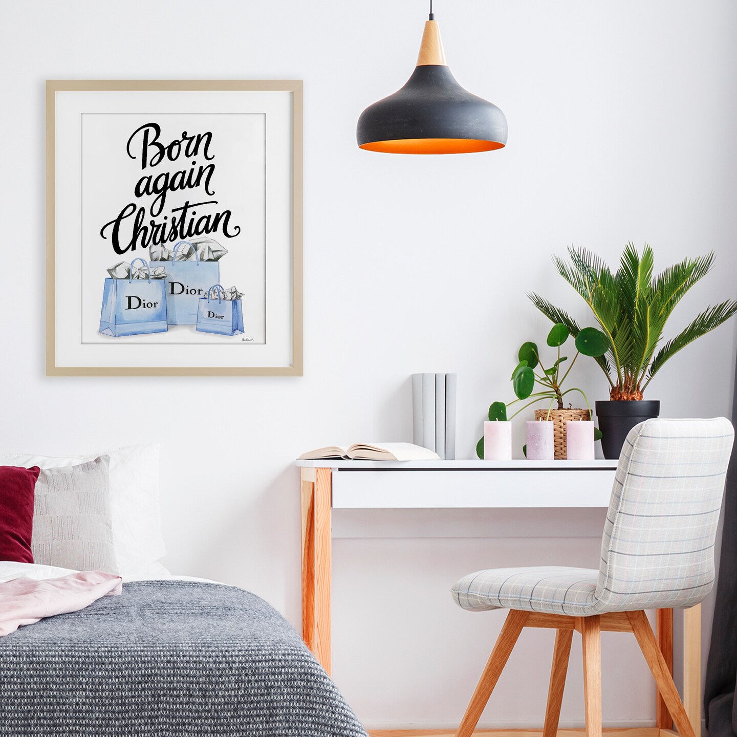 Stupell Industries Glam Bags Born Again Christian Framed Print Under Glass, design by Amanda Greenwood