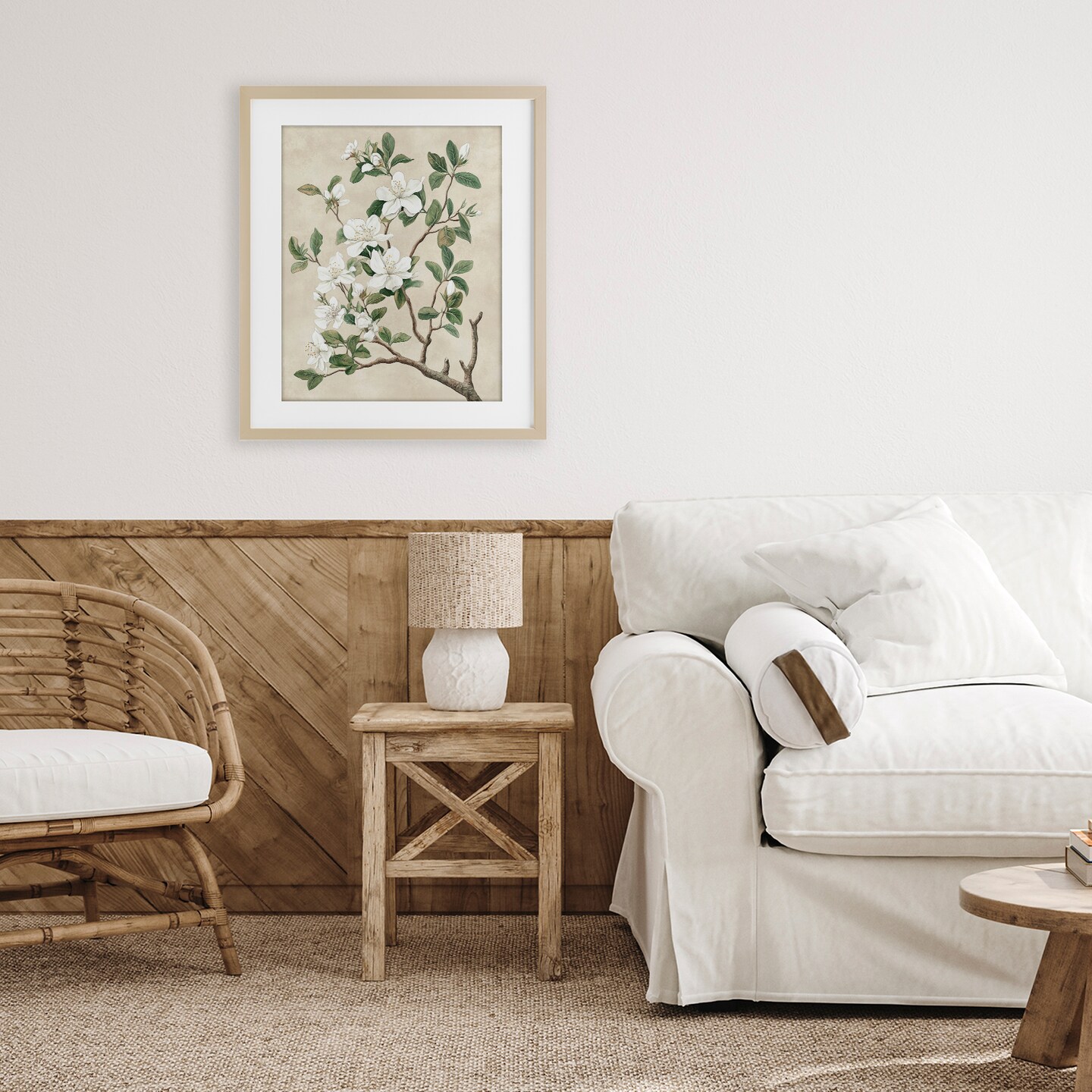 Stupell Industries Vintage White Blossomed Tree Framed Print Under Glass, design by Petal Prints Design