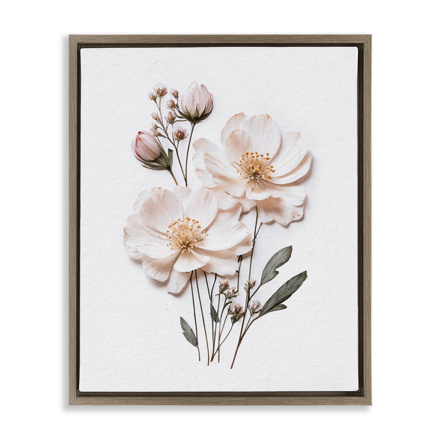 Stupell Industries Elegant Pressed Flowers Floating Frame, design by Lettered and Lined