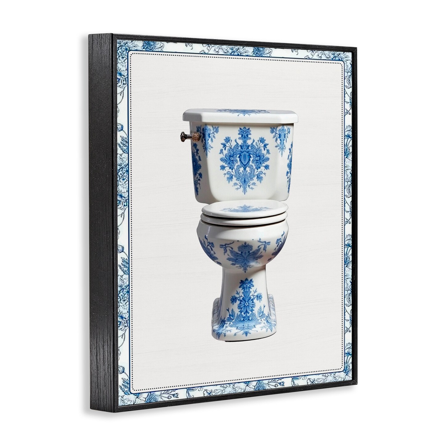 Stupell Industries Vintage Chinoiserie Toilet Framed Giclee, design by Lettered and Lined