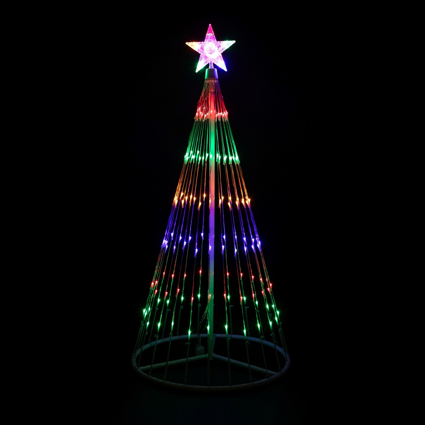 Northlight LED Lighted Outdoor Multi-Function Christmas Cone Tree - 4&#x27; - Multi-Color
