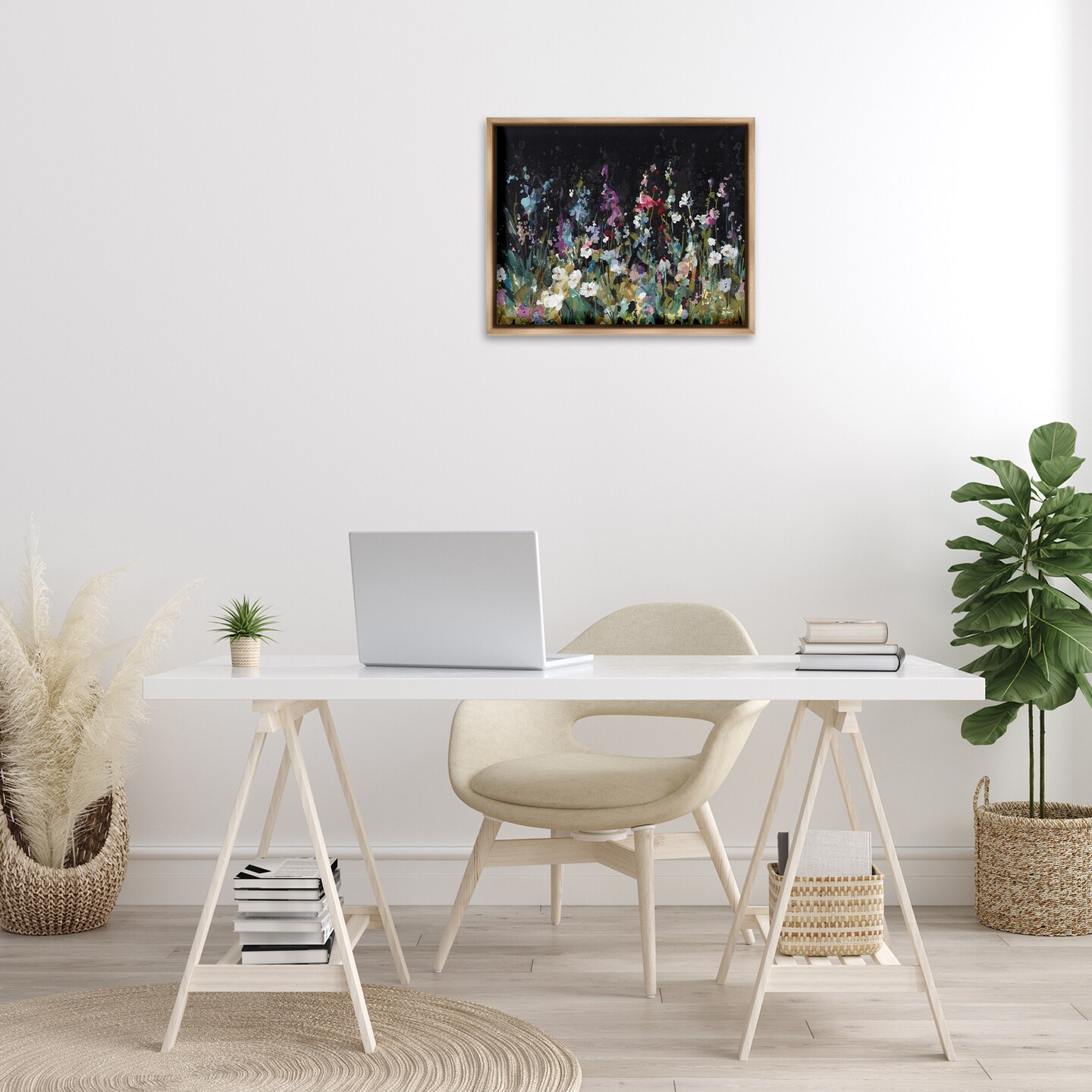 Stupell Industries Dark Garden Meadow Framed Floater Canvas Wall Art Design by Danhui Nai