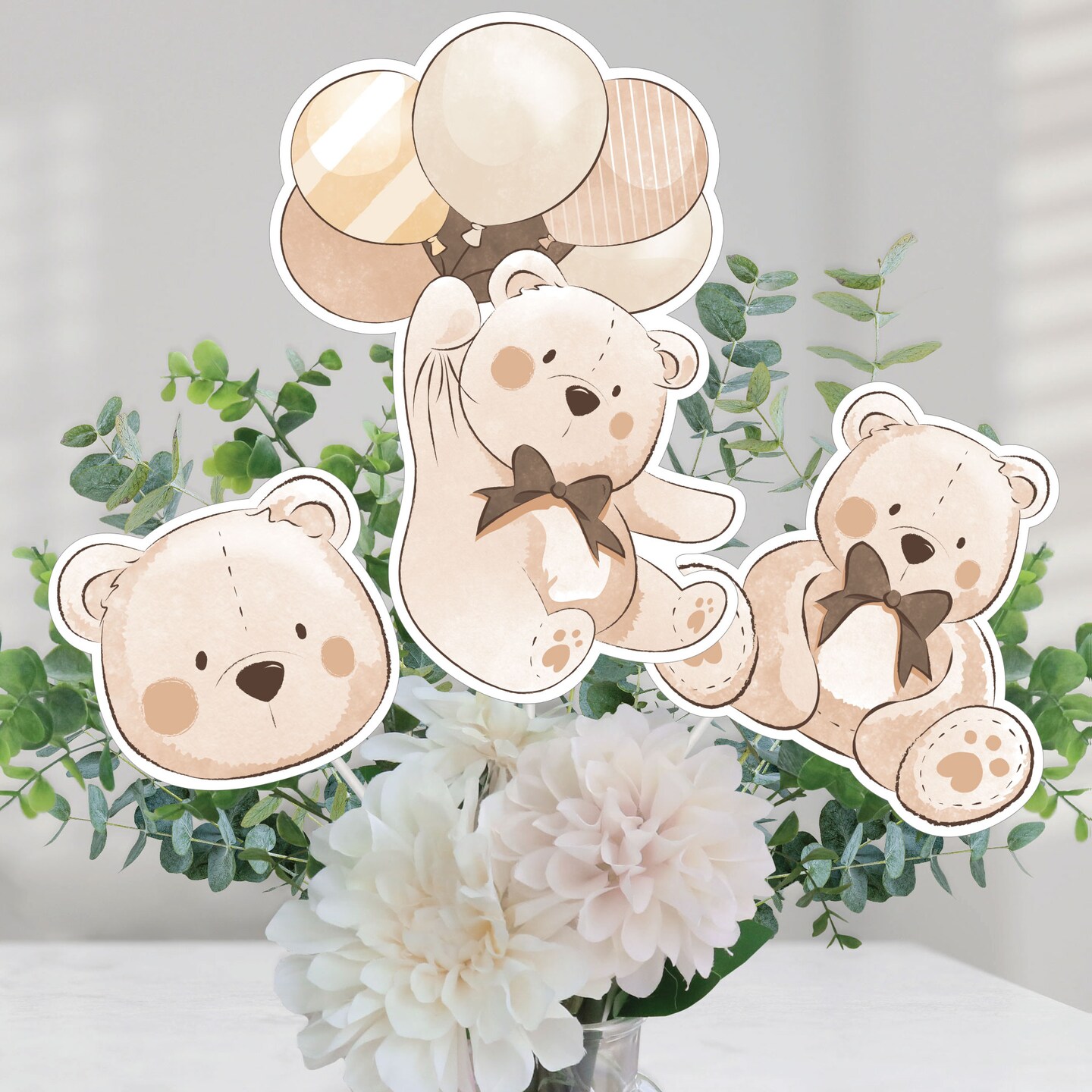 Big Dot of Happiness We Can Bearly Wait - Teddy Bear Baby Shower Centerpiece Sticks - Table Toppers - Set of 15