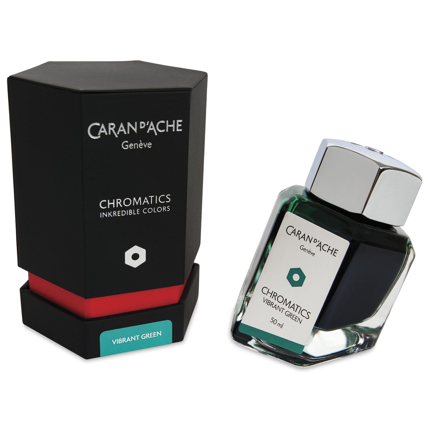 Caran d'Ache Chromatics Ink - Vibrant Green, 50 ml Jar