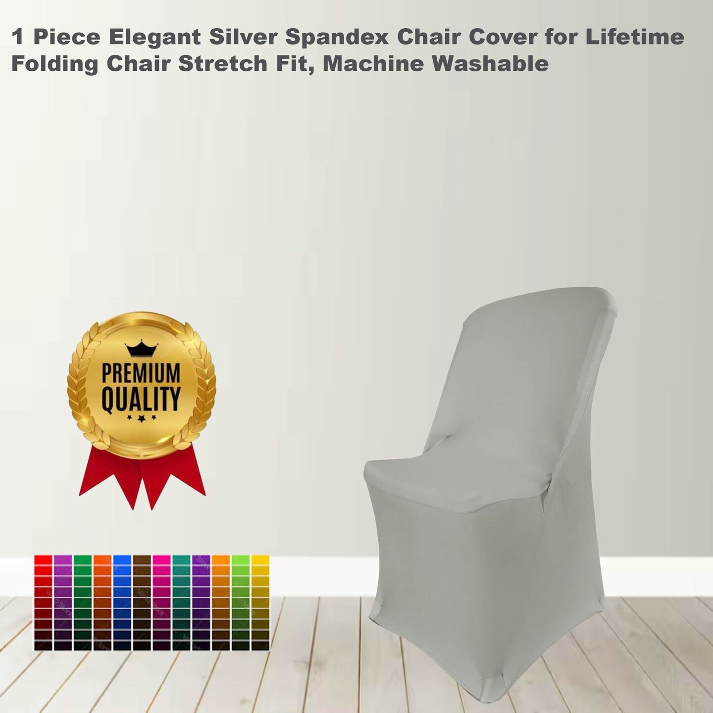 Piece Elegant Silver Spandex Chair Cover for Lifetime Folding
