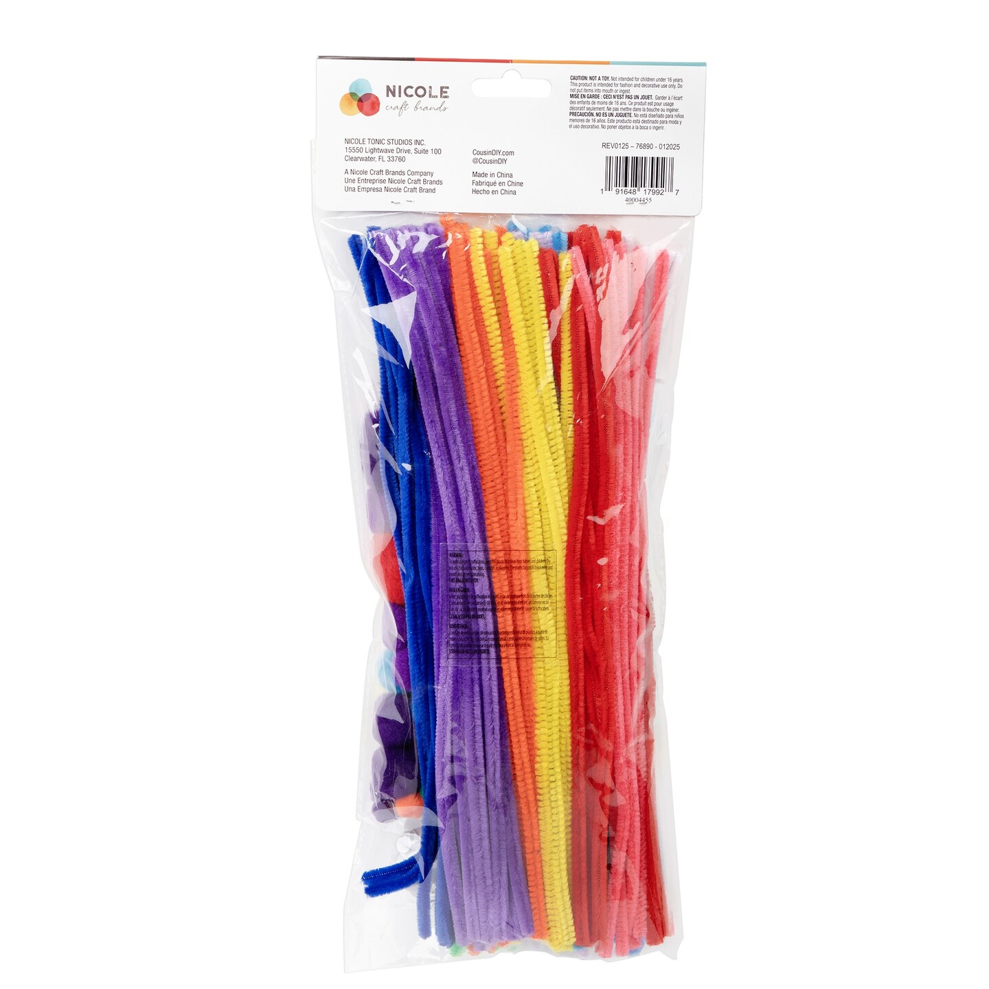 CousinDIY Jumbo Chenille Stems Craft Pack 300/PKG-Bright
