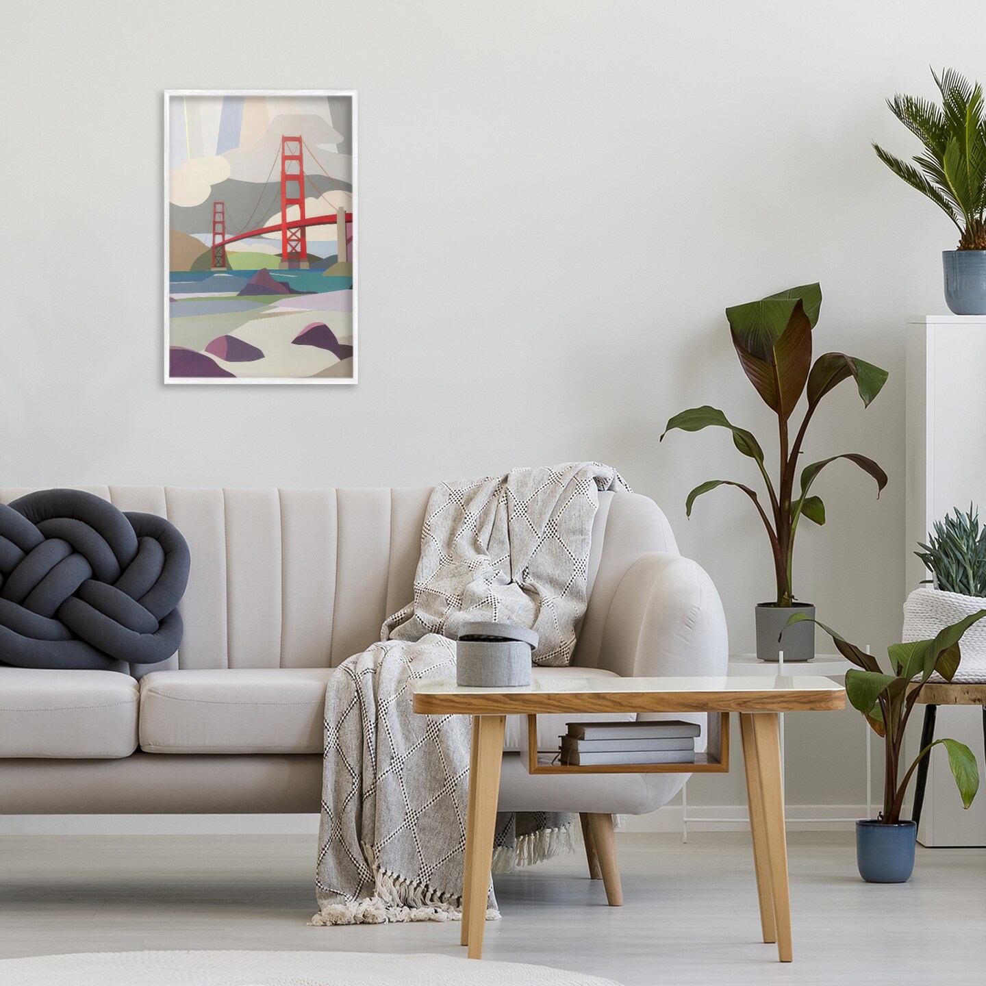 Stupell Industries Golden Gate Bridge Architecture Framed Giclee, design by Melba Browne