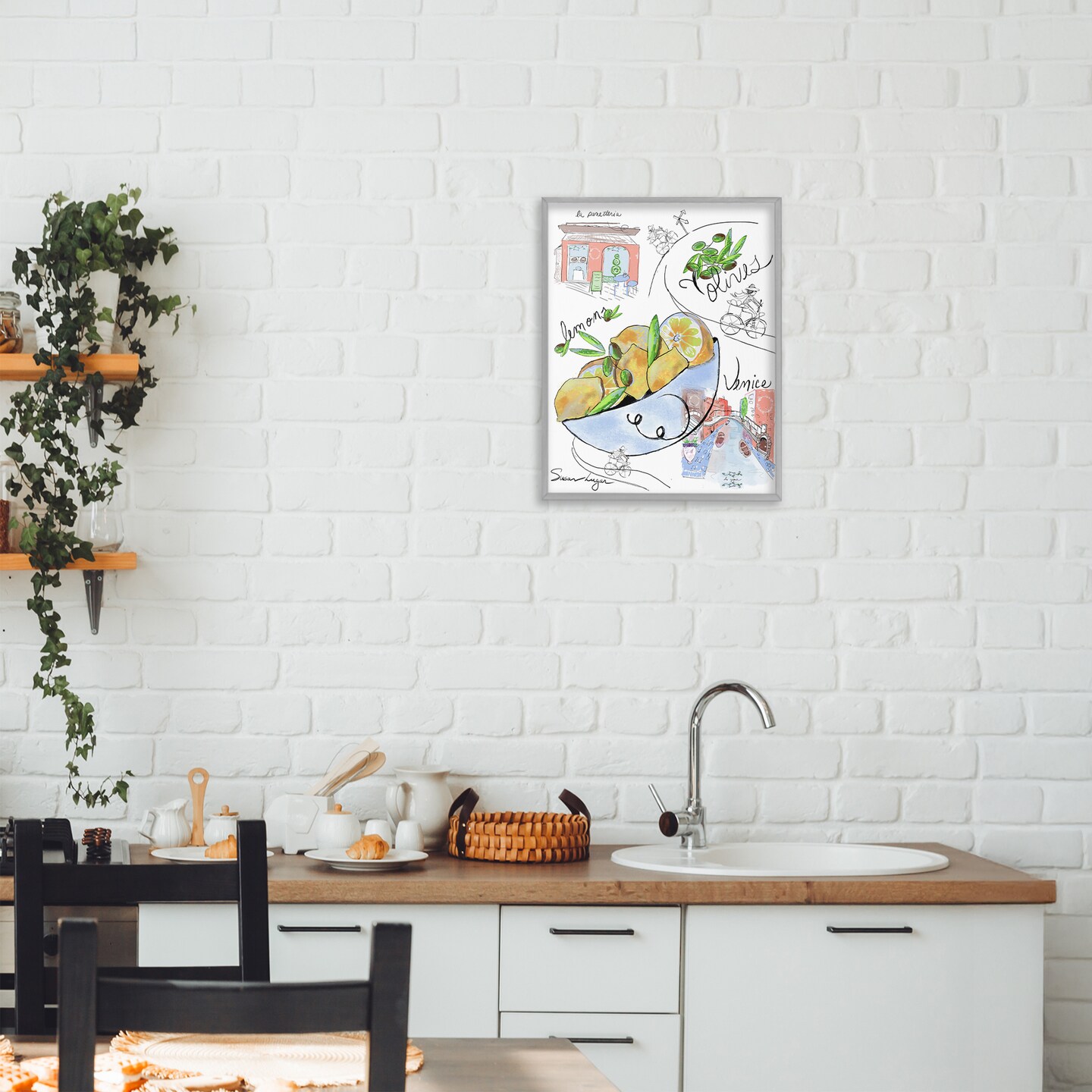 Stupell Industries Italian Kitchen Sketch Collection Framed Giclee, design by Susan Lugar