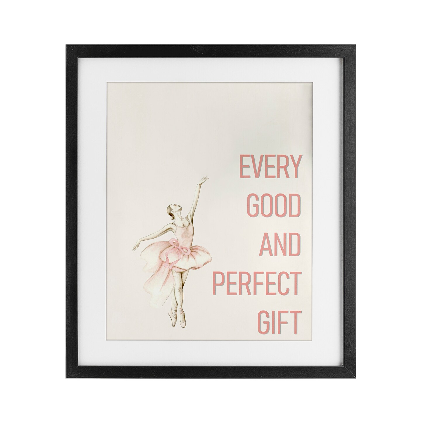 Stupell Industries Good & Perfect Gift Ballerina Framed Print Under Glass, design by Kim Allen