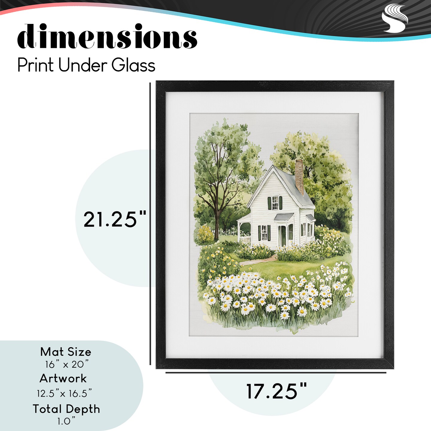 Stupell Industries Quaint Countryside Cottage Garden Framed Print Under Glass, design by Lettered and Lined
