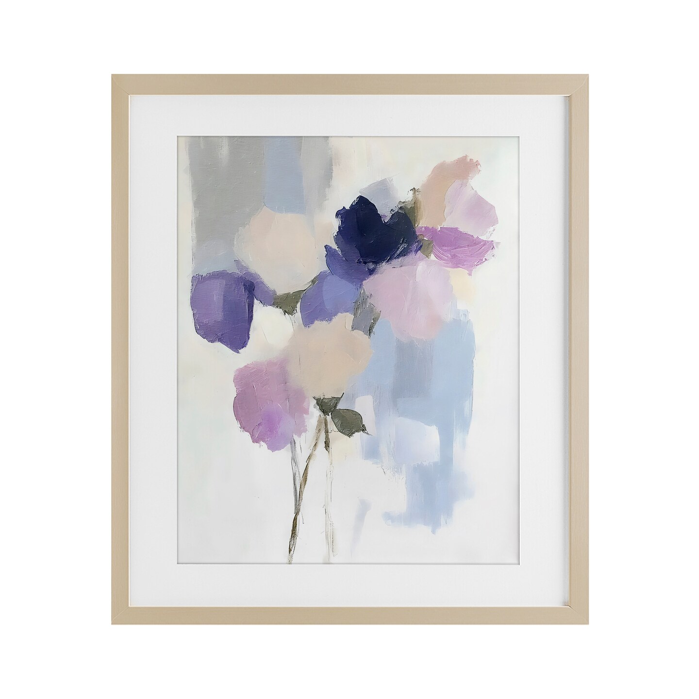 Stupell Industries Lavender Haze Abstract Florals Framed Print Under Glass, design by Riley B