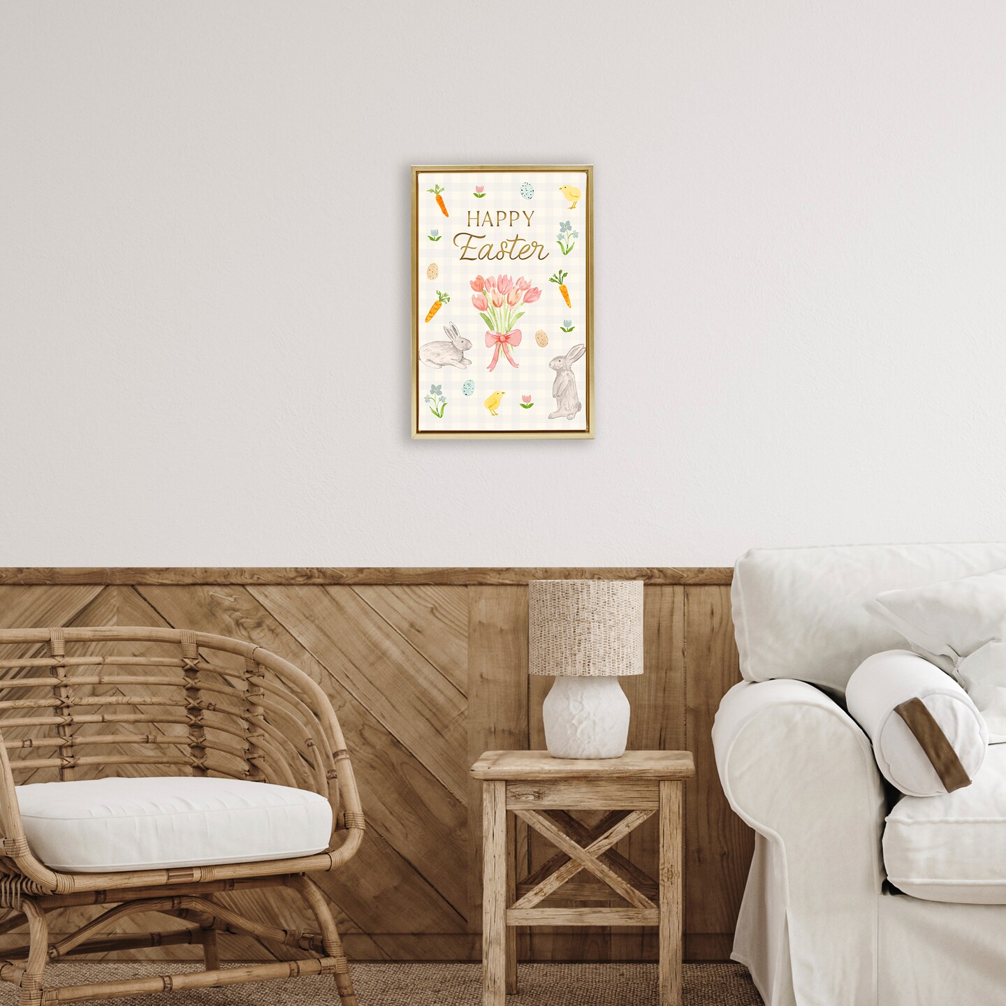 Stupell Industries Happy Easter Soft Spring Compilation Floating Frame, design by Juliet Meeks