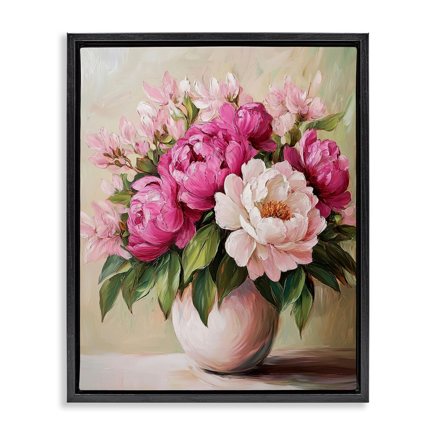 Stupell Industries Vibrant Pink Floral Bouquet Floating Frame, design by Petal Prints Design