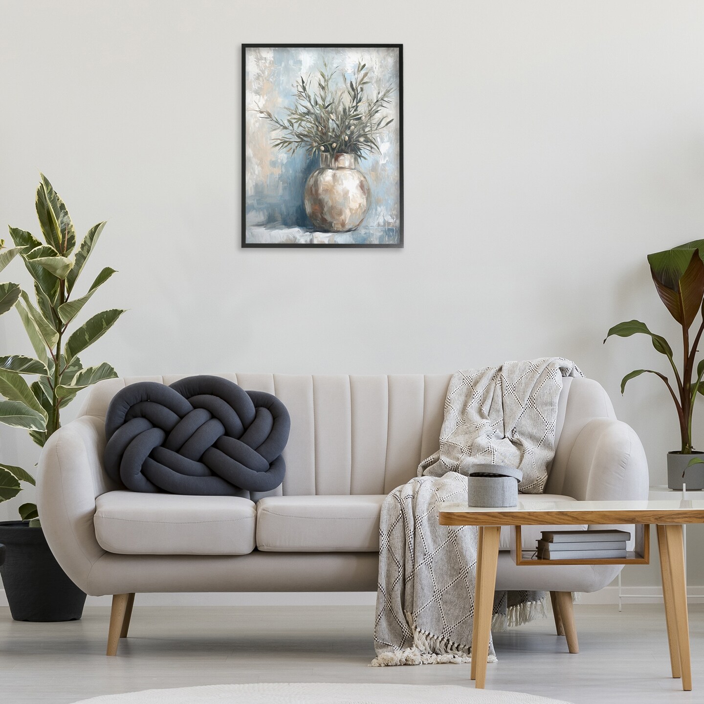 Stupell Industries Potted Olive Branches Framed Giclee Design By Ramona Murdock