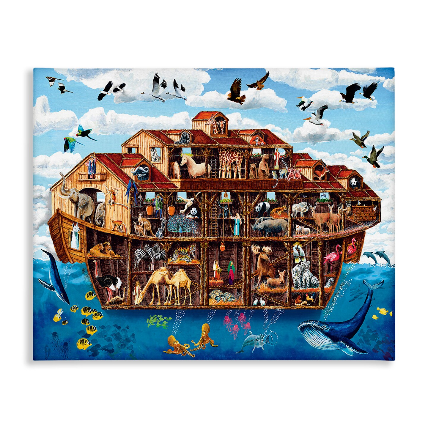 Stupell Industries Noah's Ark Animals Canvas Design By Art Poulin