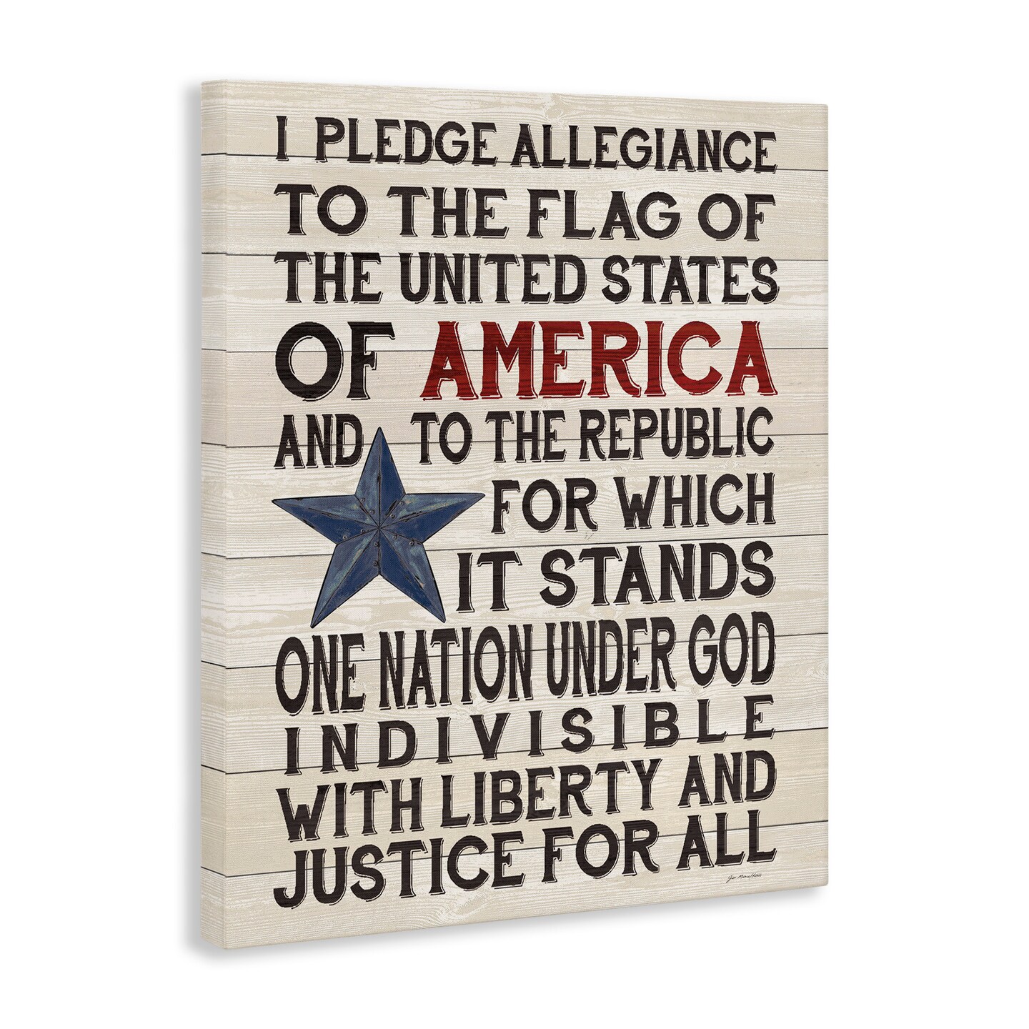 Stupell Industries Pledge of Allegiance Patriotic Canvas Wall Art