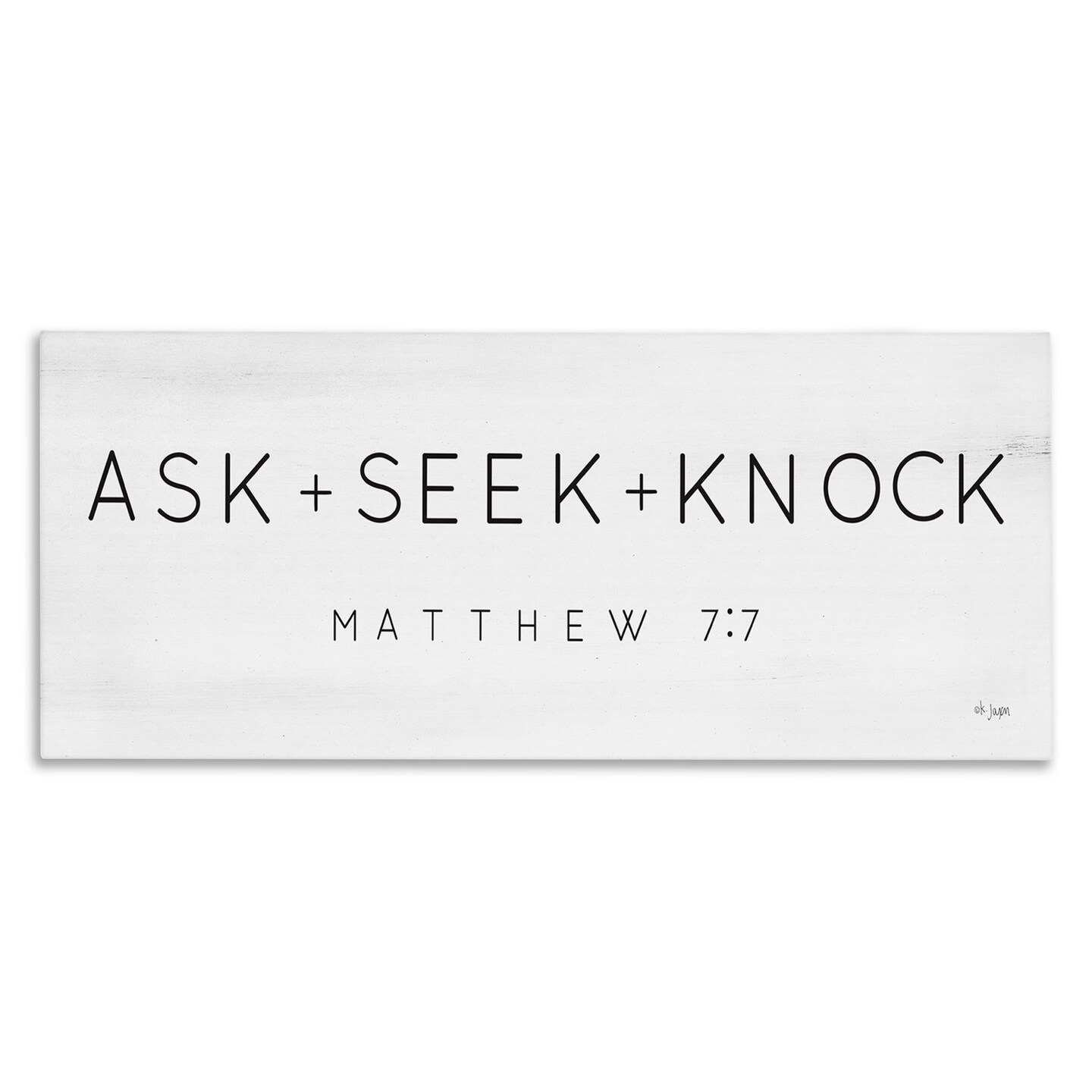 Stupell Industries Ask Seek Knock Minimal Scripture Canvas Wall Art