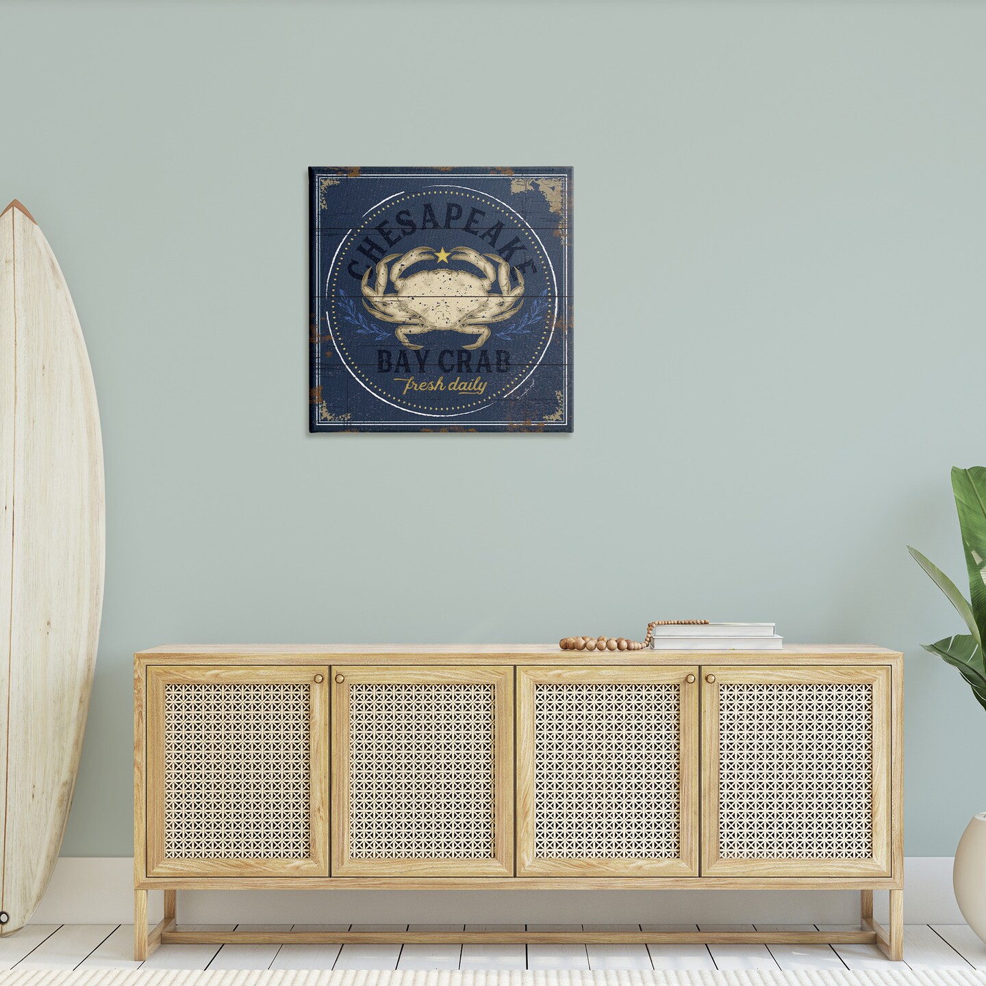 Stupell Industries Vintage Chesapeake Bay Crab Canvas Wall Art
