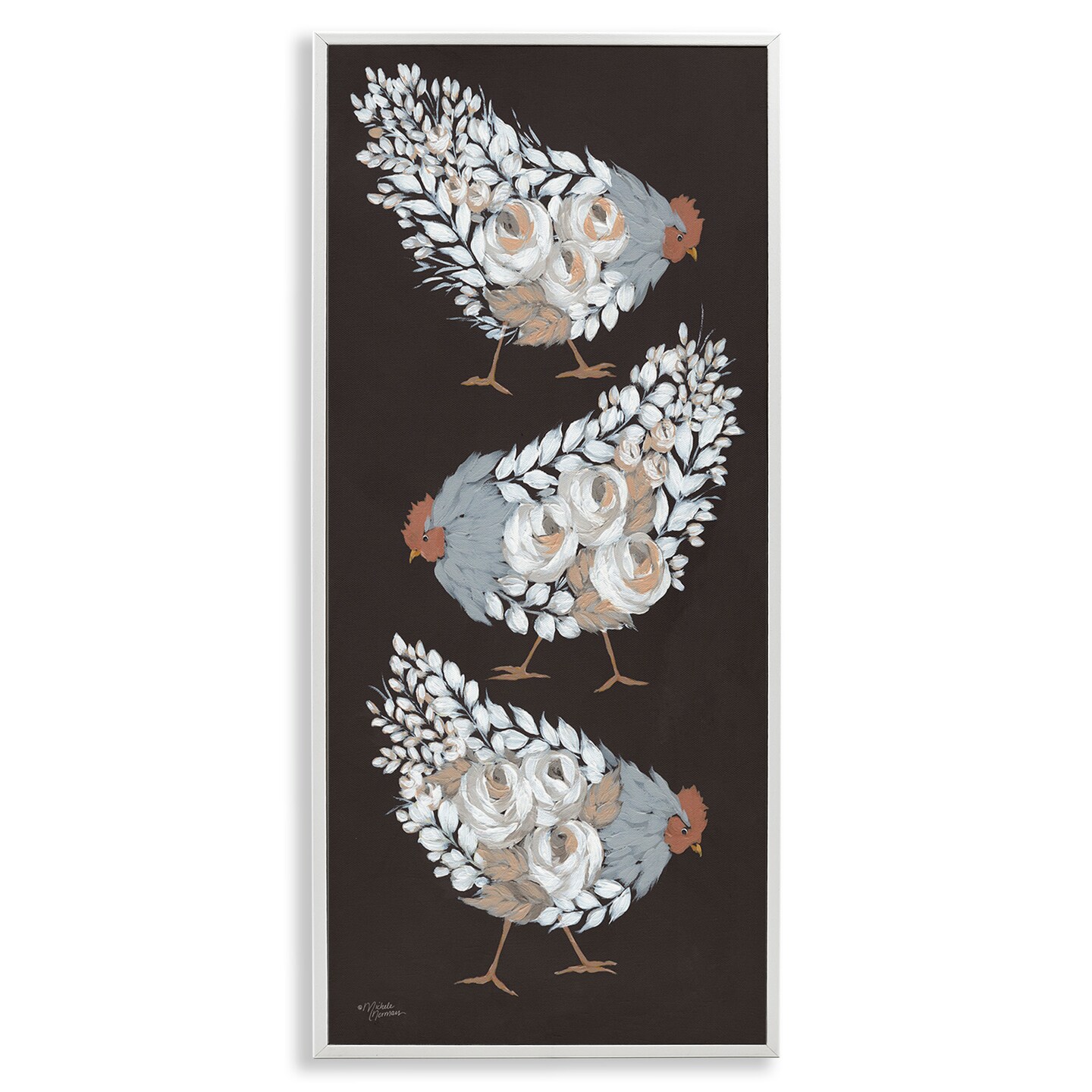 Stupell Industries Abstract Floral Body Hens Framed Giclee Art