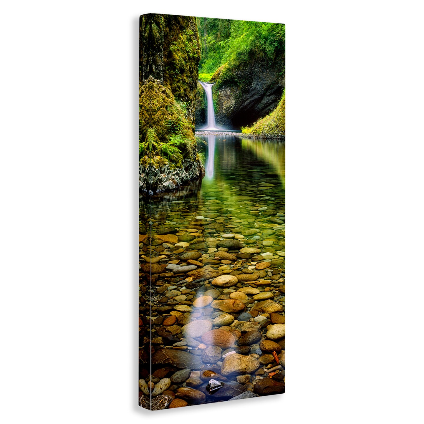 Stupell Industries Clear Stream Waterfall Photography Canvas Wall Art