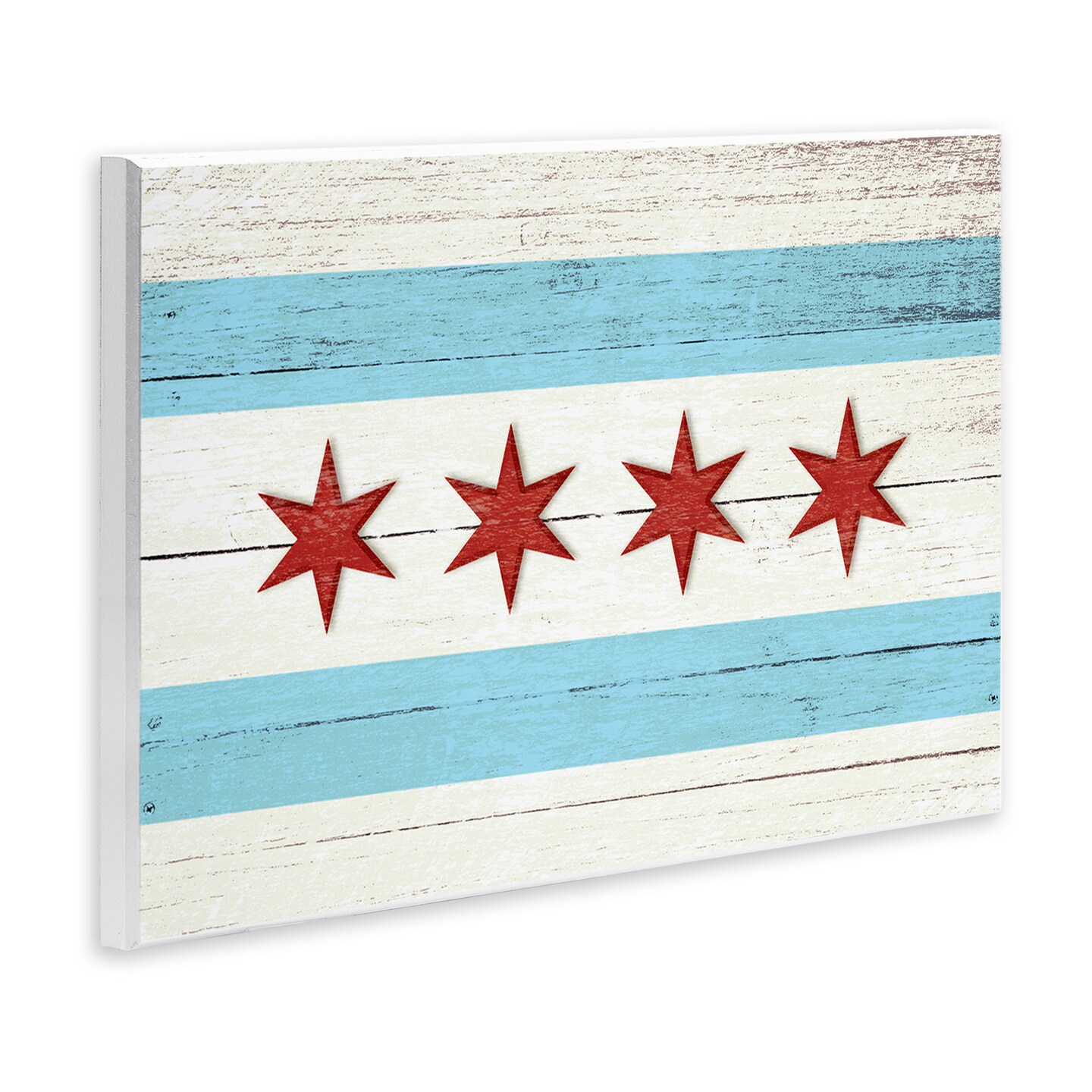 Stupell Industries Chicago Flag Distressed Style Wall Plaque Art