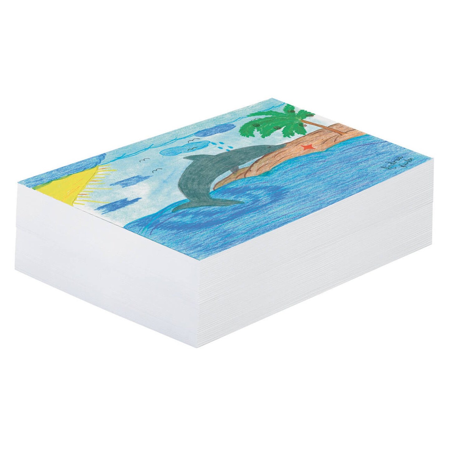 Newsprint Paper, White, 9&#x22; x 12&#x22;, 500 Sheets