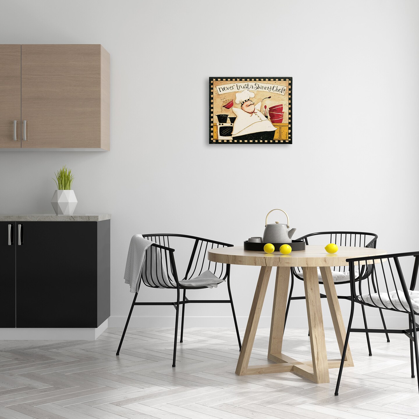 Stupell Industries Skinny Chef Funny Kitchen Canvas Wall Art