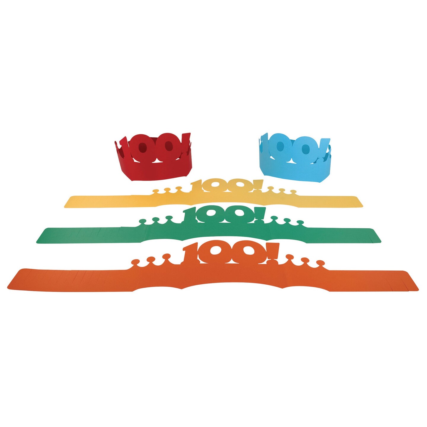 100 Days of School Paper Crowns, 4.5&#x22; x 24.75&#x22;, 25 Pieces