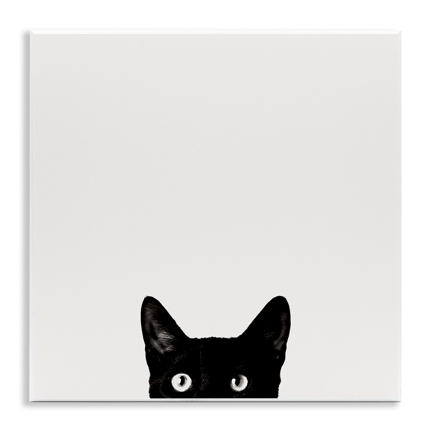 Stupell Industries Black Cat Peeking From Below Wall Plaque Art