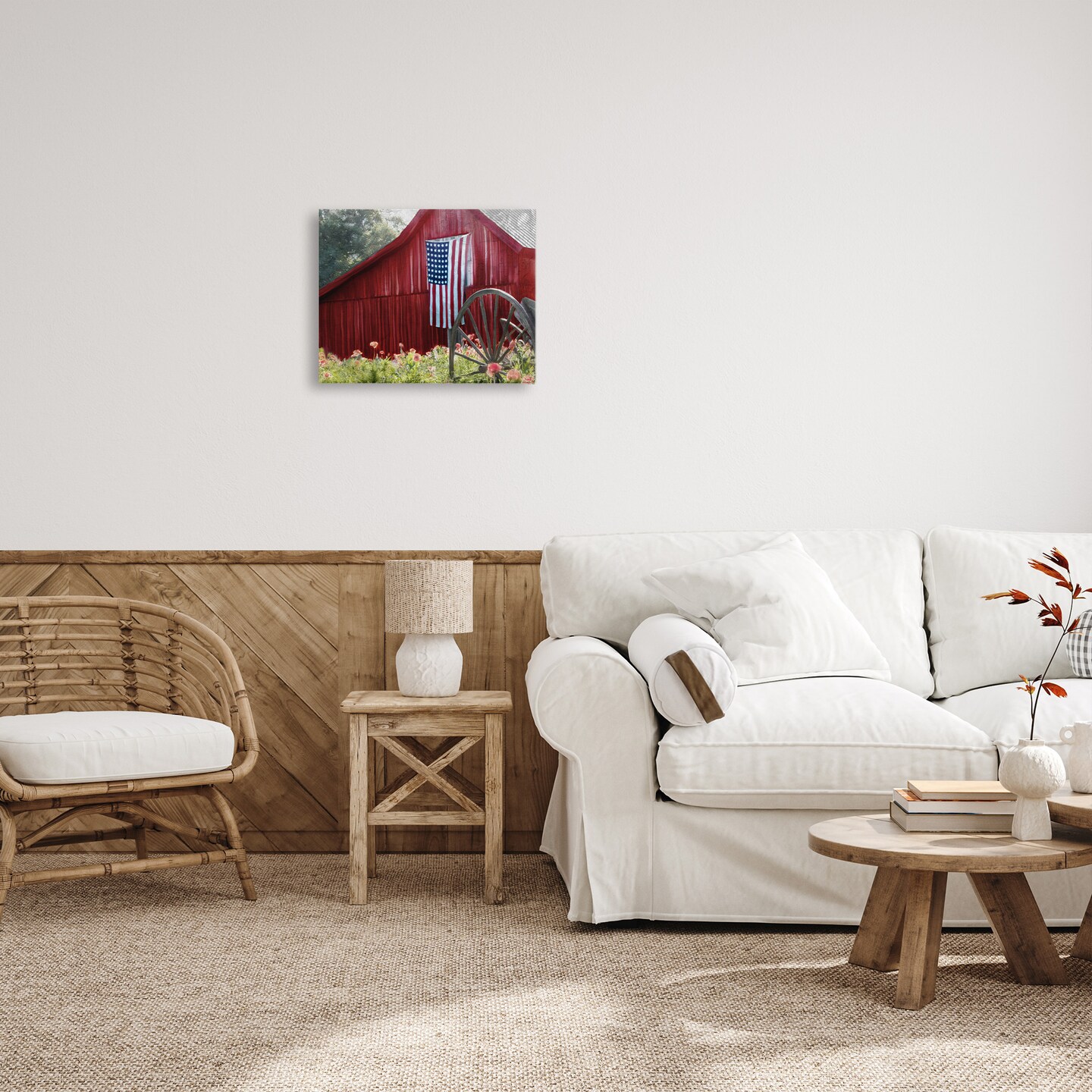 Stupell Industries Country Farm Meadow Americana Canvas Wall Art