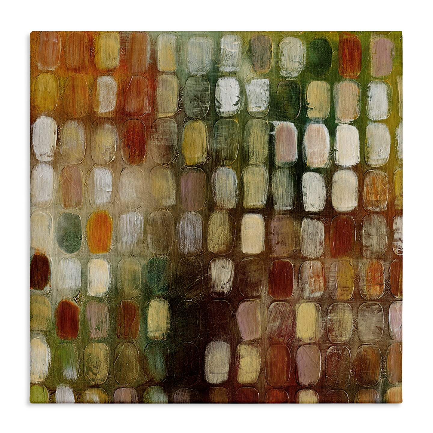 Stupell Industries Earth Tone Oval Abstraction Canvas Wall Art