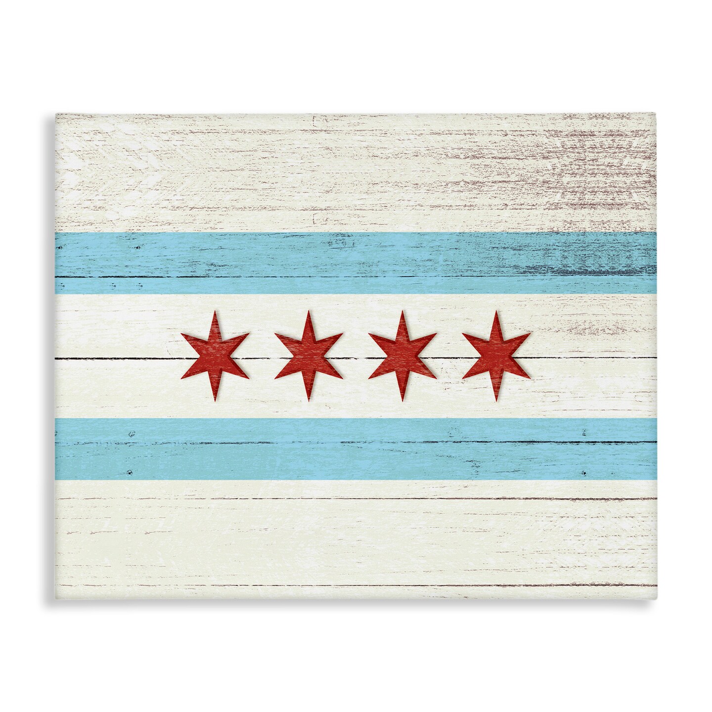 Stupell Industries Chicago Flag Distressed Style Canvas Wall Art